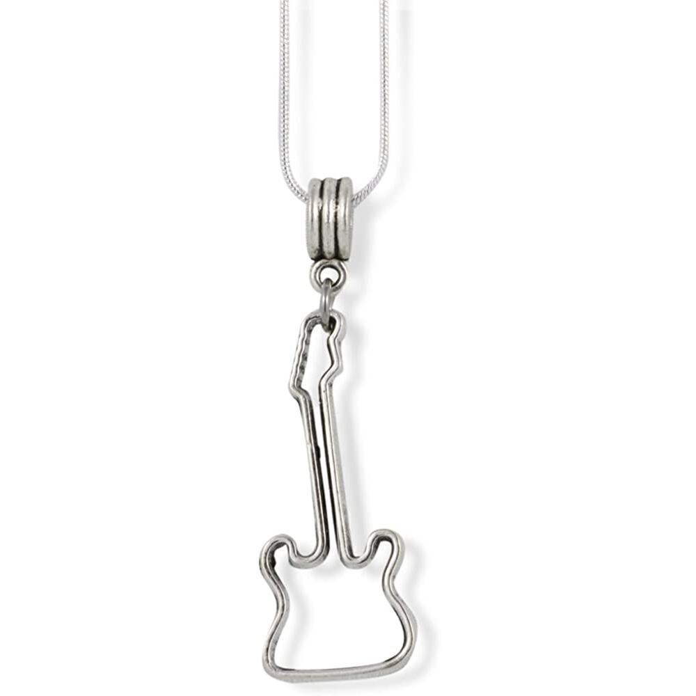 Guitar Outline Music Band Instrument Charm Necklace